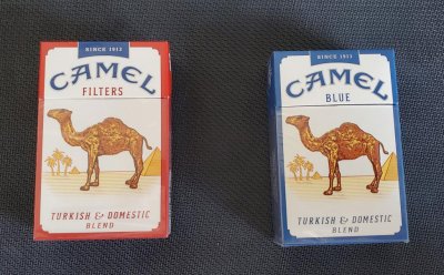 【图】美免骆驼(硬黄&硬蓝粗支)香烟